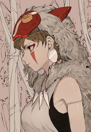 San from Princess Mononoke fan art