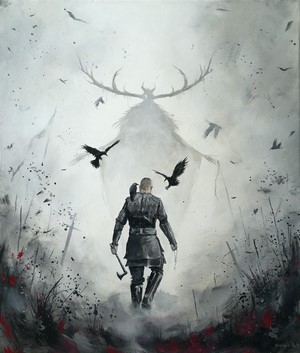 Ragnar Lodbrok and a horned creature