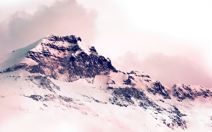 Snowy Mountain Peak in Winter 4K