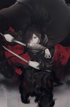 Hyakkimaru from Dororo with two swords
