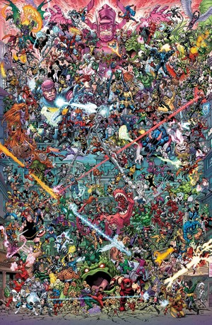 Marvel and Comic Art Battle Scene by Todd Nauck