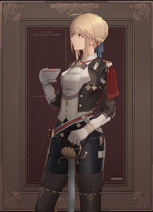 Arturia Pendragon from Fate/Stay Night in military uniform