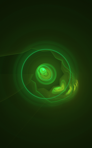 Abstract green fractal with concentric circles