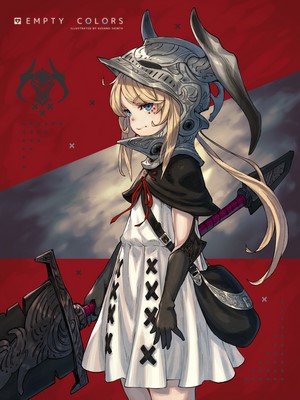 Anime girl with sword and armor, Empty Colors art