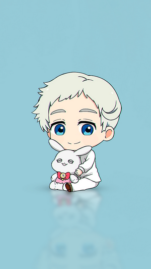 Norman from The Promised Neverland with a plush toy