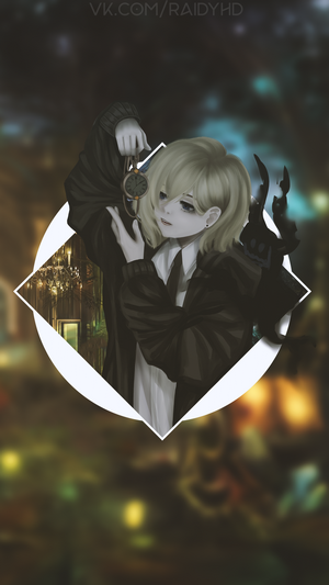 Anime girl with pocket watch in picture-in-picture