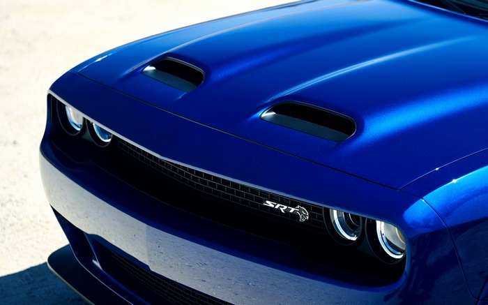 Blue Dodge Challenger SRT Hellcat Widebody Hood