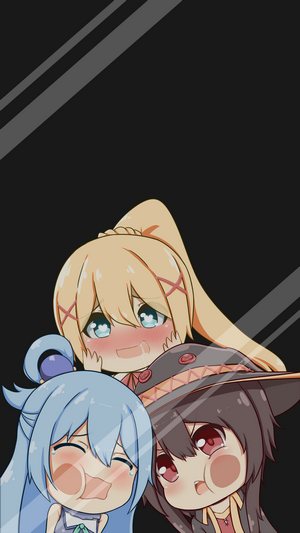 Aqua, Darkness, and Megumin from KonoSuba