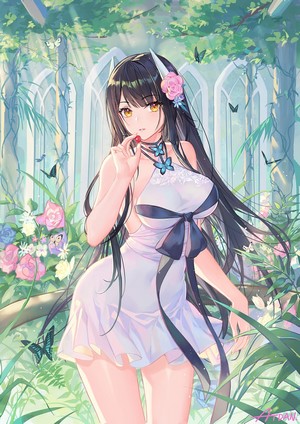 Hiei from Azur Lane in Floral Garden