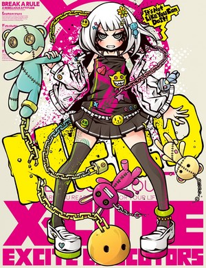 Anime girl with chains and plush toys