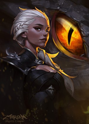 Fantasy girl with dragon eye