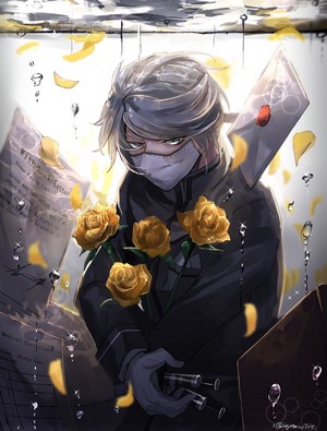 Aesop Carl from Identity V holding yellow roses