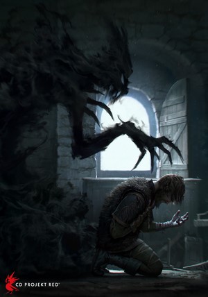 The Witcher 3: Wild Hunt creature and man