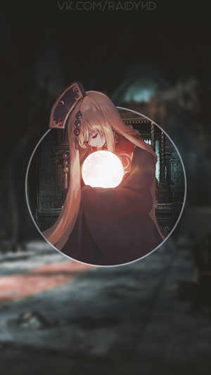Anime girl holding a glowing orb
