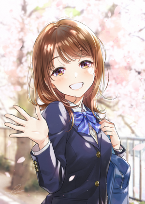 Morikura En Schoolgirl Smiling Outdoors