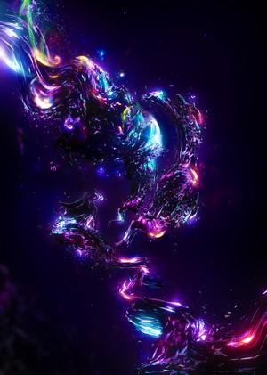 Abstract colorful digital art with swirling patterns
