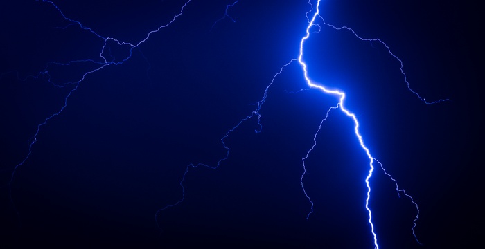 4K, Thunderstorm, Night, Lightning, Blue