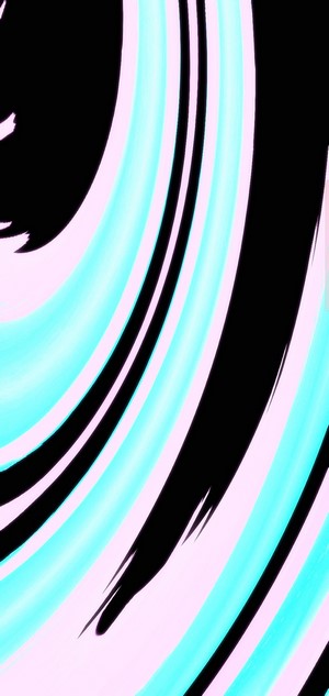 Abstract cyan and black swirling shapes