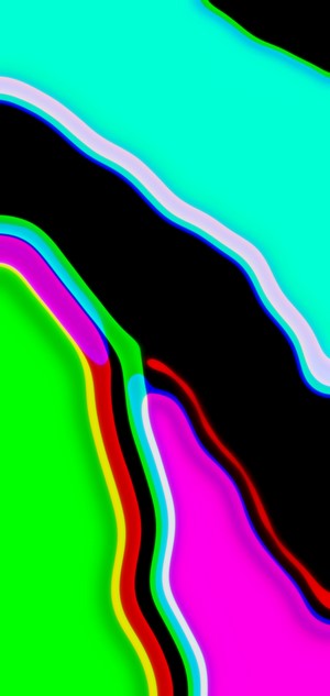 Abstract colorful wavy shapes with glitch effect
