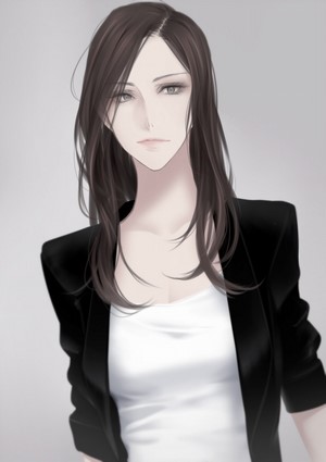 Anime girl in black blazer and white top