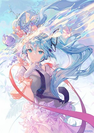 Hatsune Miku Floral Digital Artwork