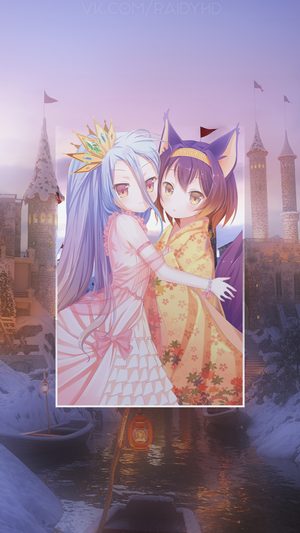 Shiro and companion from No Game No Life