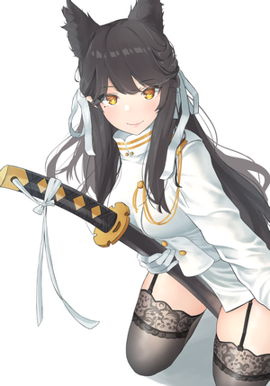 Atago from Azur Lane holding a katana