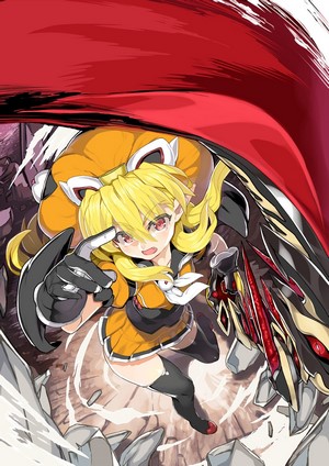 Anime girl with blonde hair and red eyes