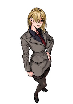 Anime girl in a suit