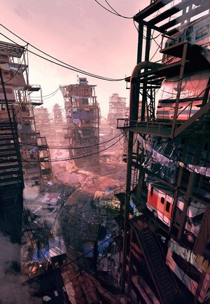 Sci-fi fan art of a dystopian city