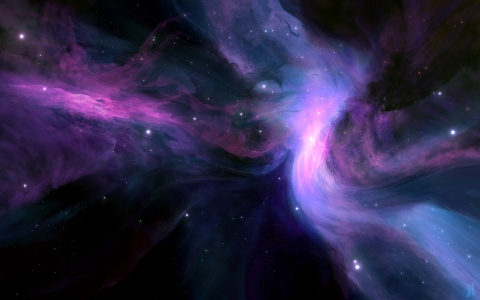 Purple and blue nebula with stars