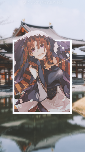 Anime girl with purple eyes and braided hair