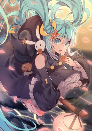 Hatsune Miku holding a lantern