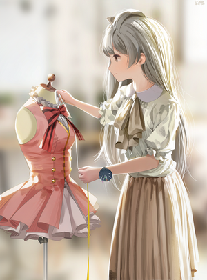 Minami Kotori from Love Live! sewing a dress