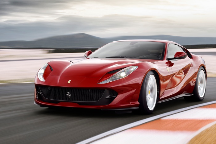 Ferrari 812 Superfast on a Racetrack