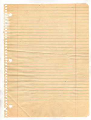 Aged lined paper with binder holes