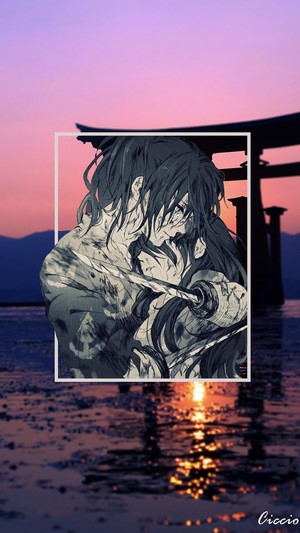 Hyakkimaru and Dororo from Dororo with a sword