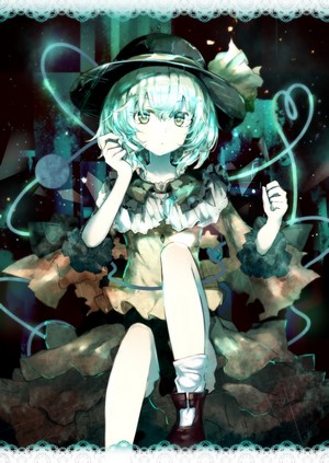 Touhou anime girl with hat and dress