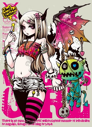 Anime girl with horns and a creature