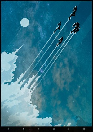 Anthem Javelins flying through clouds and space