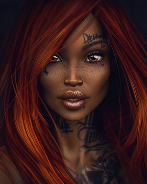 Redhead Woman Portrait by Max Twain