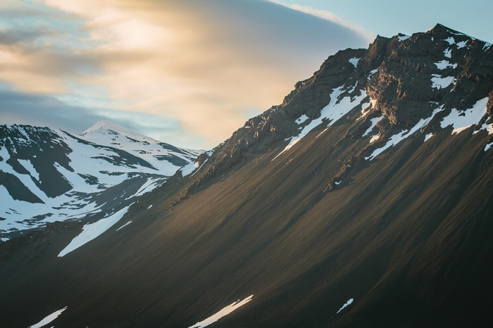 Mountains in Iceland at Evening