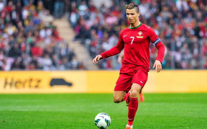 Cristiano Ronaldo playing for Portugal