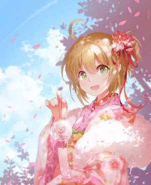 Sakura Kinomoto from Cardcaptor Sakura in Kimono