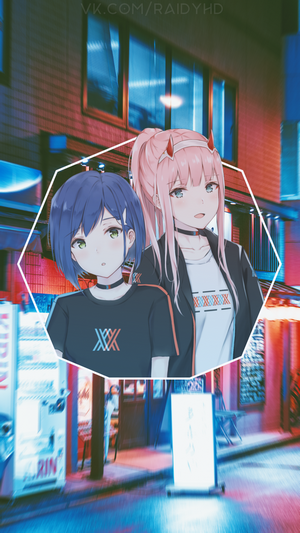 Ichigo and Zero Two from Darling in the FranXX