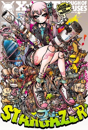 Anime girl with telescopes and toys