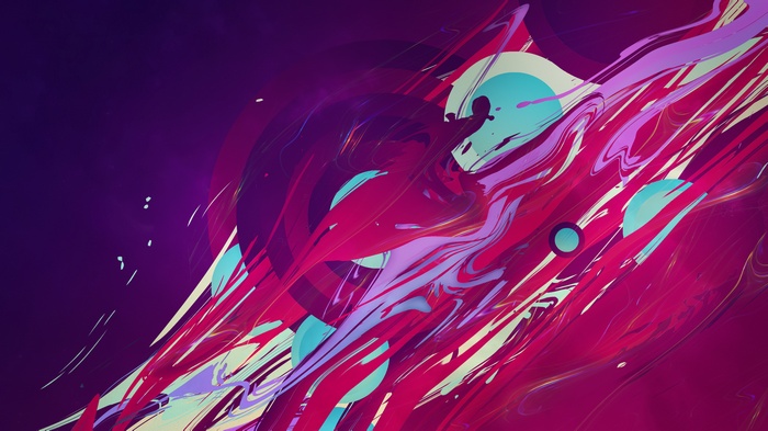 Abstract colorful waves and geometric shapes