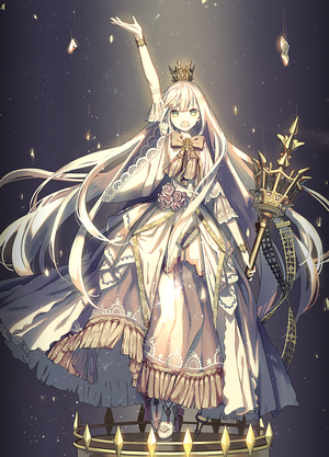 Anime girl with crown and staff