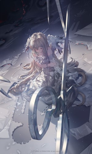 Anime girl with wings and scissors by Miv4t