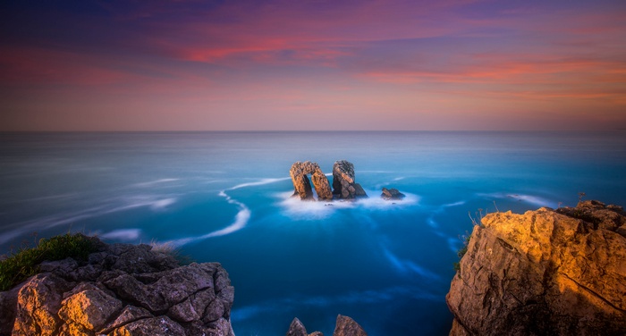 Rocks, Seascape, 5K, Horizon, Ocean